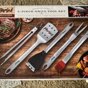 Panini Stainless Steel Grill Tool Set - Silver and Red